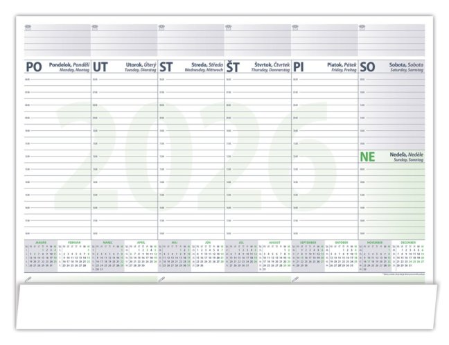 Pracovná podložka s kalendáriom 2026