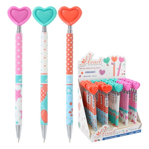 Pero guľôčkové M&G Heart 0,5 mm, modré - Farba: Červená