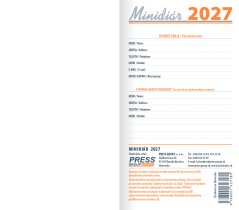 Minidiár TÝŽDENNÝ 2027 - sivý (D-03)