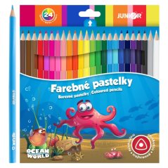 Farebné pastelky trojhranné Ocean World 24ks