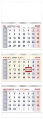 Nástenný kalendár 3-ŠPIRÁLOVÝ 2025 - Biely (NK-10)
