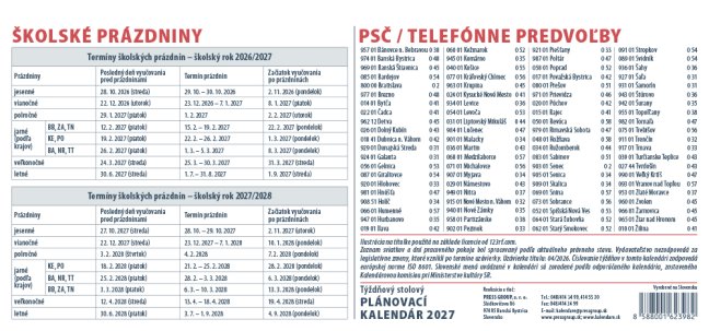 Stolový kalendár PLÁNOVACÍ MAXI 2027 (SK-15)