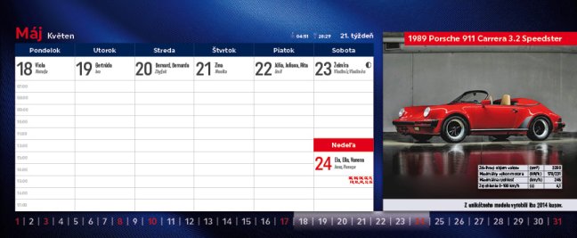 Stolový kalendár AUTÁ 2026 (SK-04)