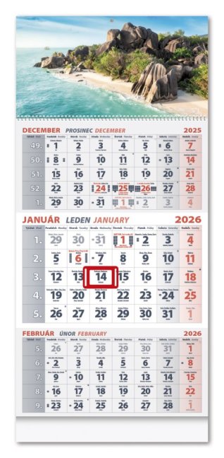 Nástenný 3 Mesačný kalendár - MORE 2026 (NK-05)