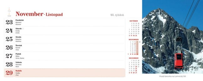 Stolový kalendár VYSOKÉ TATRY 2026 (SK-02)