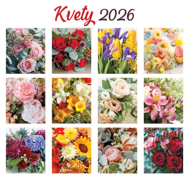 Nástenný kalendár KVETY 2026 (NK-06)