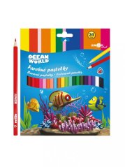 Farebné pastelky trojhranné Ocean World 24ks