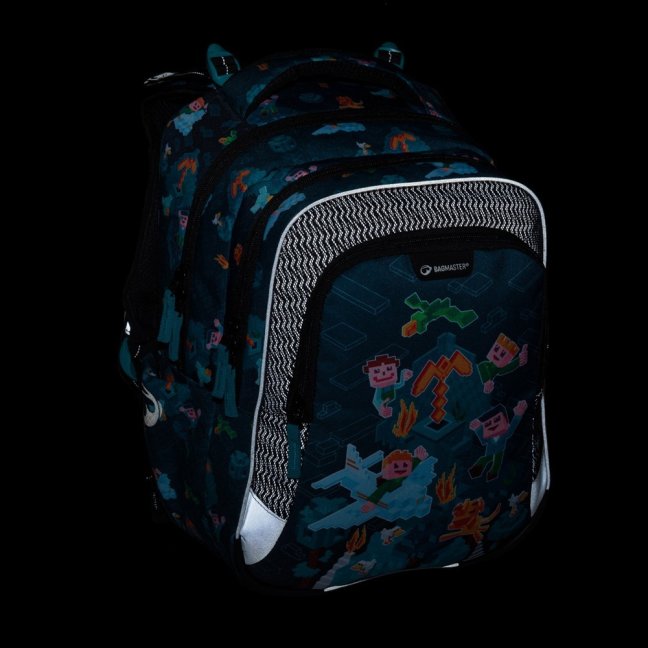 Školský batoh BagMaster Lumi 24 E - Kockový svet