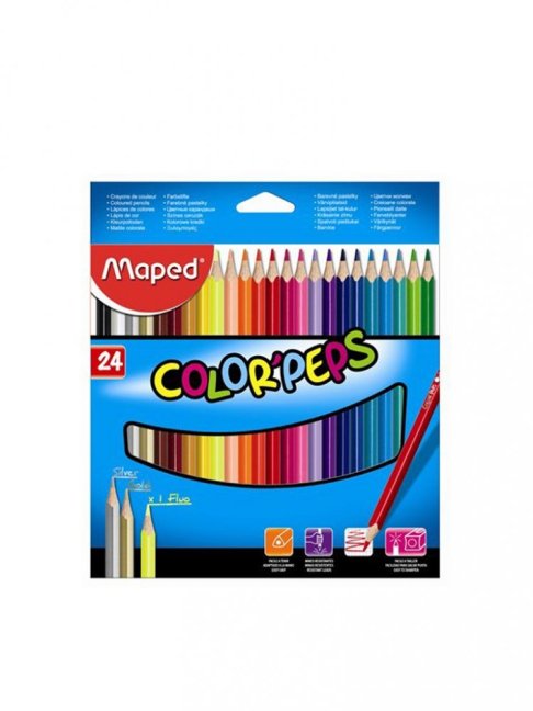 Pastelky trojhranné MAPED "COLOR`PEPS", 24 ks