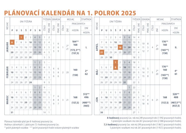 Stolový kalendár PRACOVNÝ MALÝ 2025 (SK-09)