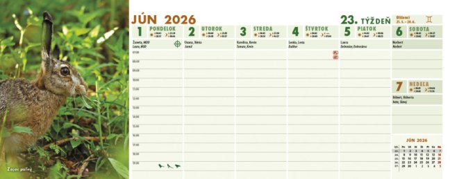 Stolový kalendár POĽOVNÍK 2026 (SK-03)