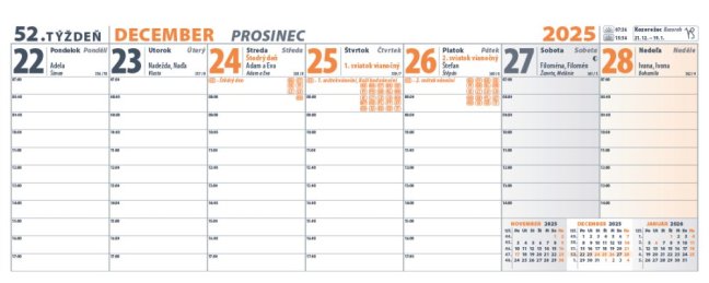 Stolový kalendár PRACOVNÝ KALENDÁR 2026 (SK-08)
