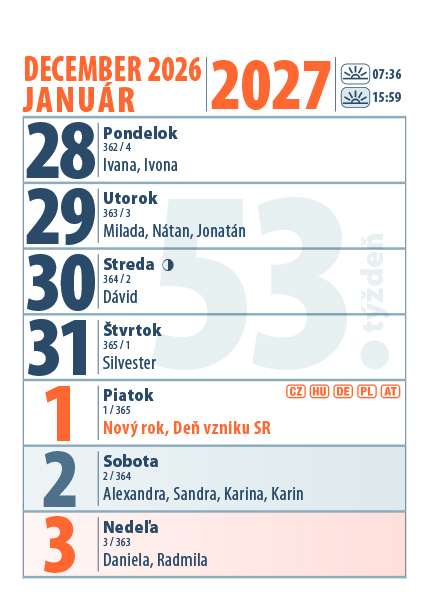 Stolový kalendár MINIKALENDÁR 2027 (SK-10)