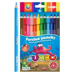 Pastelky Ocean World JUMBO trojhranné - sada 12 ks
