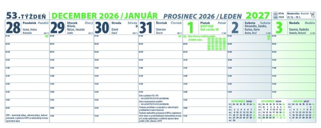 Stolový kalendár PRACOVNÝ KALENDÁR 2027 (SK-08)