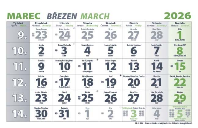 Nástenný kalendár 3-ŠPIRÁLOVÝ 2026 - Krajina (NK-10)