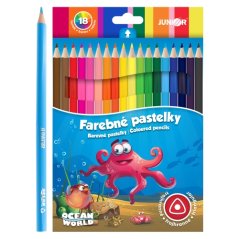 Pastelky Ocean World trojhranné - sada 18 ks