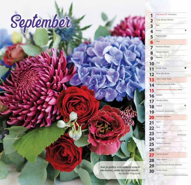 Nástenný kalendár KVETY 2026 (NK-06)
