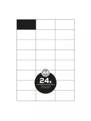 Etikety Top Stick A4/100 ks, 70x37 mm - 24 etikiet, biele