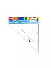 Pravítko trojuholník s ryskou 16 cm, transparentné