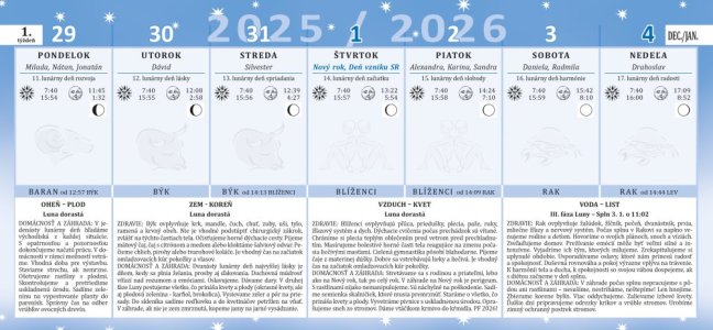 Stolový kalendár LUNÁRNY 2026 (SK-07)