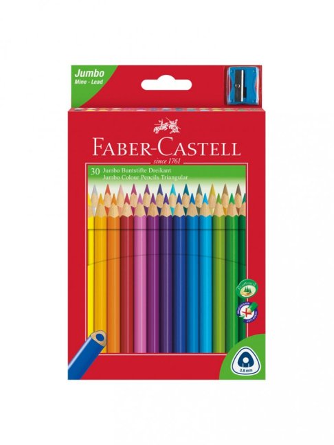 Pastelky Faber-Castell Grip Junior 30 farieb so strúhadlom