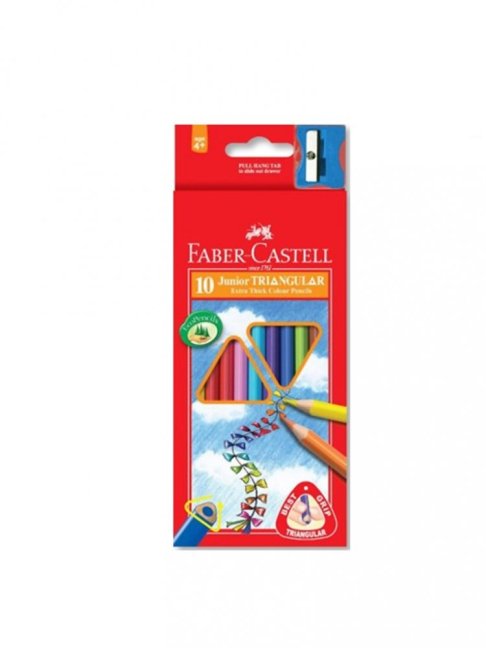 Pastelky Faber-Castell Grip Junior 10 farieb so strúhadlom