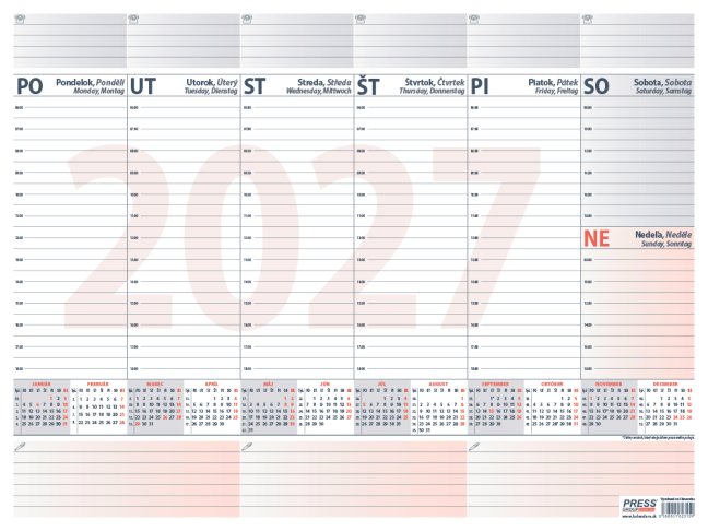 PRACOVNÁ PODLOŽKA s kalendáriom 2027