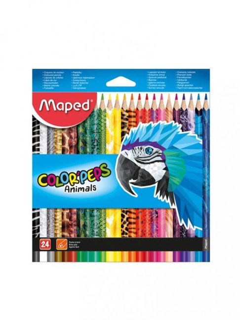 Pastelky trojhranné MAPED "COLOR'PEPS ANIMAL" sada 24 ks